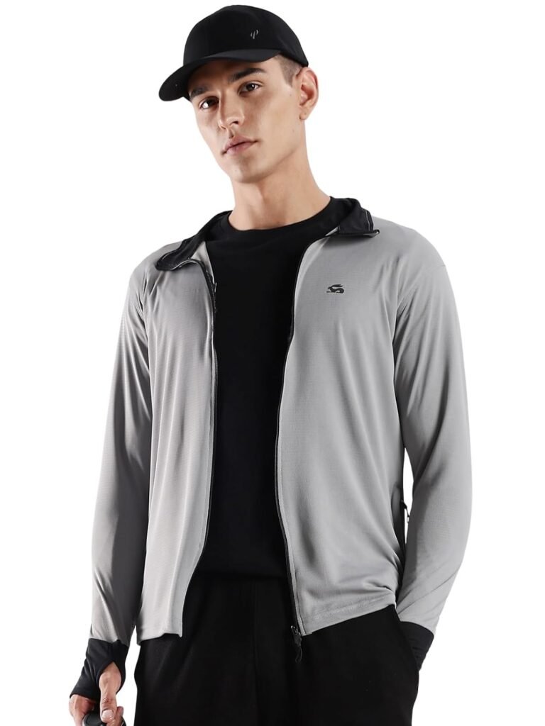 ADRO Sunscreen Jacket for Men UV Sun Advanced Protection Running Jackets For Men Biker Jackets with Zipper Sports jacket for men