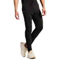 Boldfit Track Pant for Men – Stylish Joggers, Gym Pants & Lowers with Adjustable Waist, Breathable Fabric & Pockets – Comfortable Sports Pants for Running, Workout Black