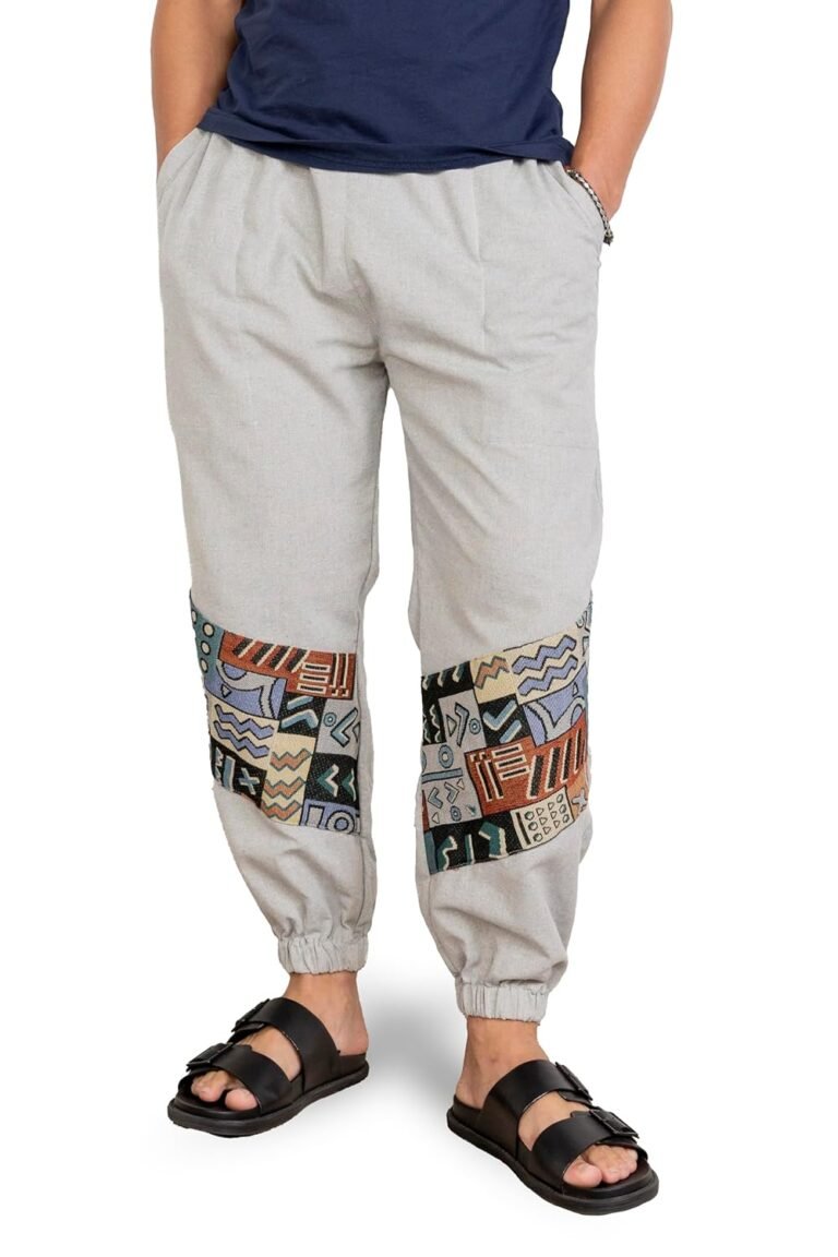 Aatman One Size Eco-Friendly Yippy Harem Pants for Men's Cotton Hippie Boho Baggy Style Yoga Pajama Jogger Pant with Pockets | Fits Waist Size 28 to 38 Inches