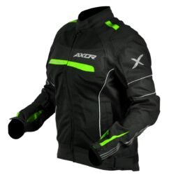 Axor Diva Riding Jacket MaxTec 600-D Textile for Women equipped with -Tech C.E. level 2 protectors at the elbows/shoulders/back and high tenacity mesh fabric for maximum ventilation-Black Neon Green-M